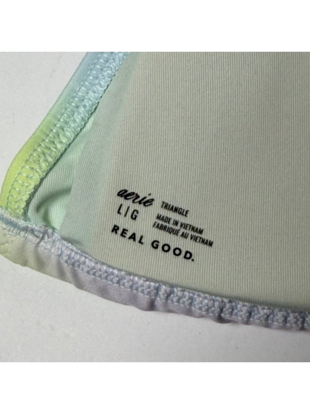 NWT Aerie Real Good Triangle Bikini Top Large Gradient Pastel Rainbow - Picture 3 of 7